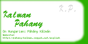 kalman pahany business card