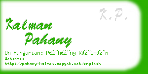 kalman pahany business card